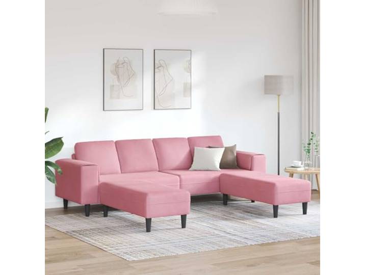 pokgdf Moderne Wohnzimmer Couch 3 STK. Rosa Polyester Atmungsaktiv, Sperrholzkorpus, Schaumkissen, Pflegeleicht, Wetterbeständig