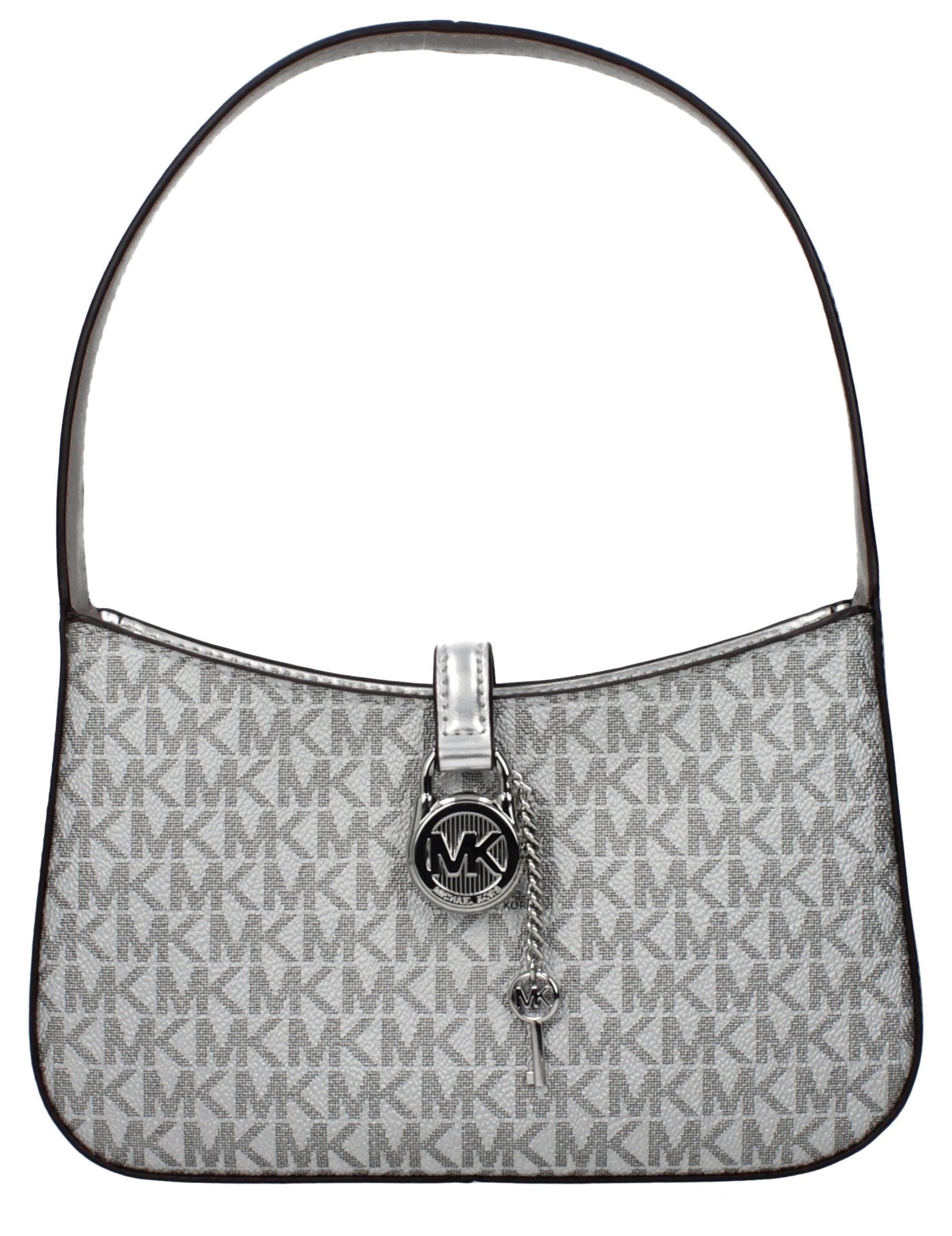 Michael Kors Lyra Small Logo metallisch silberfarben