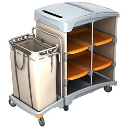 ComfortSplast Hotelwagen III-12 inkl. geräumigen Gehäuse mit 4 Schalen, Ablage mit Deckel