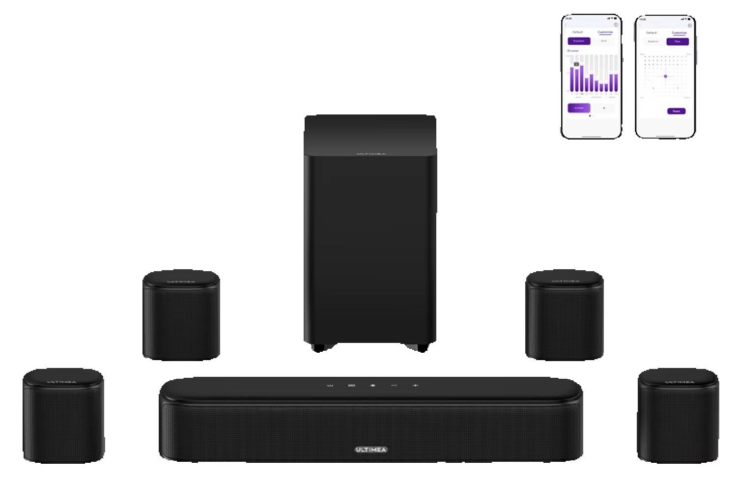 Soundbar-System für TV - Aura A40 - 7.1-Surround-Sound - 330 W - 4 Surround-Lautsprecher - App-Steuerung - Bluetooth 5.3 - HDMI