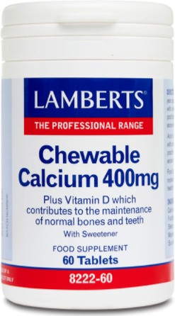 Lamberts Chewable Calcium 400mg with Vitamin D and Lemon Flavor