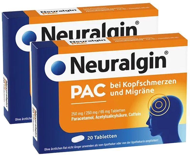 Neuralgin PAC bei Kopfschmerzen und Migräne Tabl. Doppelpack 2x20 St Tabletten