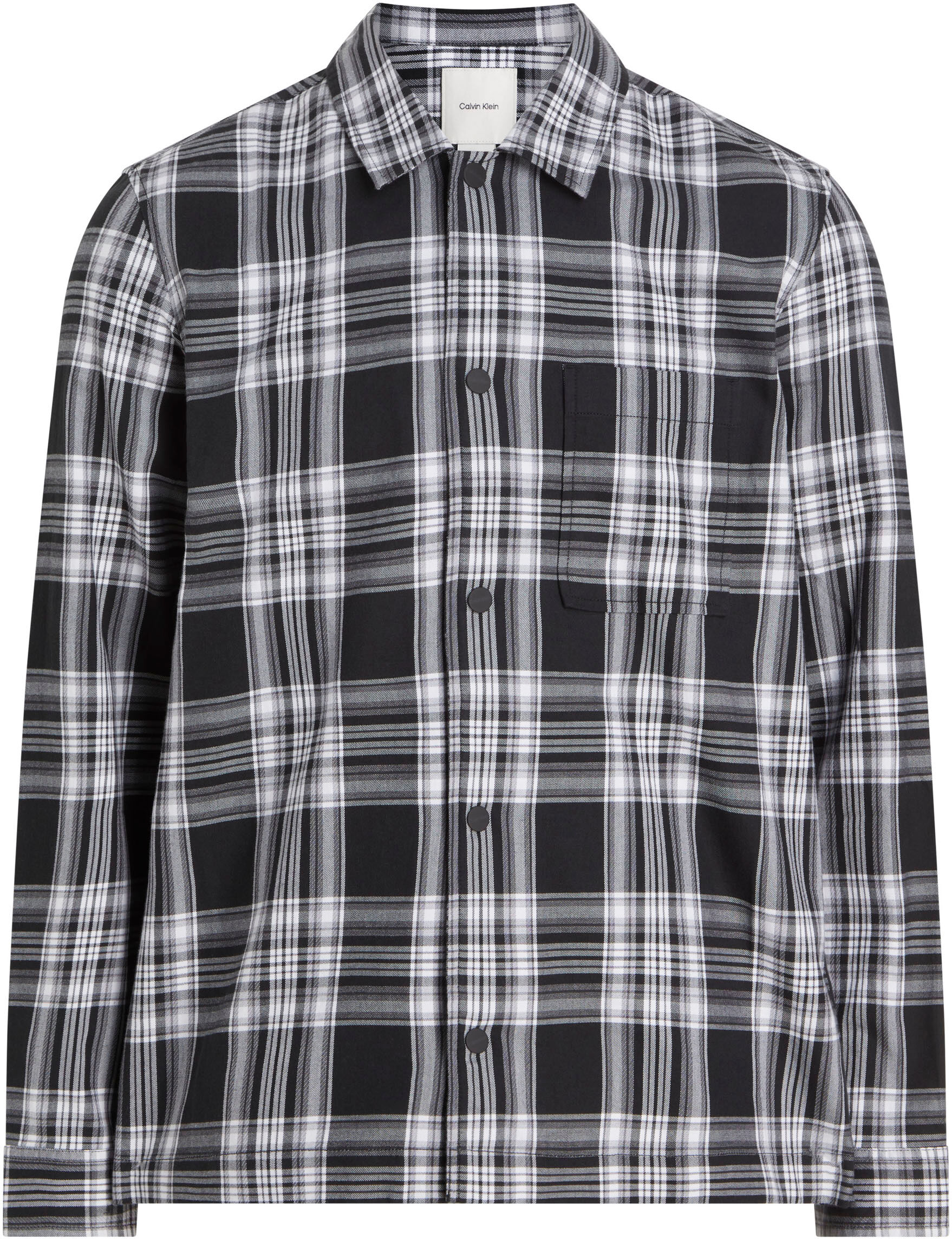 Karohemd "BT_TWILL CHECK SNAPS OVERSHIRT", Herren, Gr. 3XL, N-Gr, schwarz (ck schwarz), Web, Obermaterial: 100% Baumwolle, CALVIN KLEIN BIG & TALL, unifarben, regular fit, Ärmel mit Ärmelschlitz 1-Knopf-Manschette, Hemden Karohemd, in Grossen Grössen, Bru