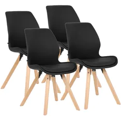 CLP 4er Set Stuhl Luna Kunstleder   Farbe: schwarz, Material: Kunstleder