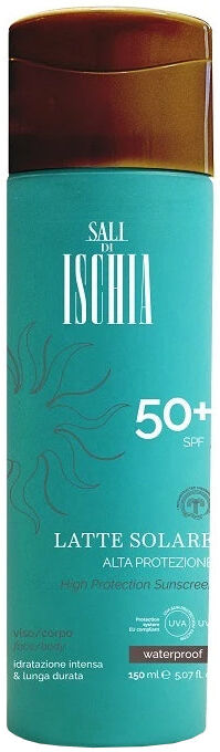 Ischia Eau Thermale Latte Solare Alta Protezione SPF50+ Waterproof per Corpo e Capelli