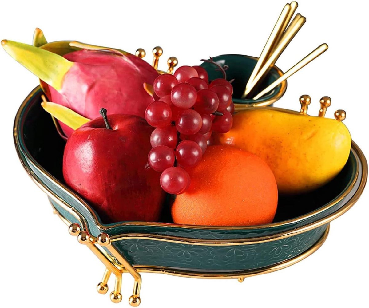 Metalen Fruitmand Serveerschaal Decoratie Keuken Organisatie Ronde Keramische Kom Goud