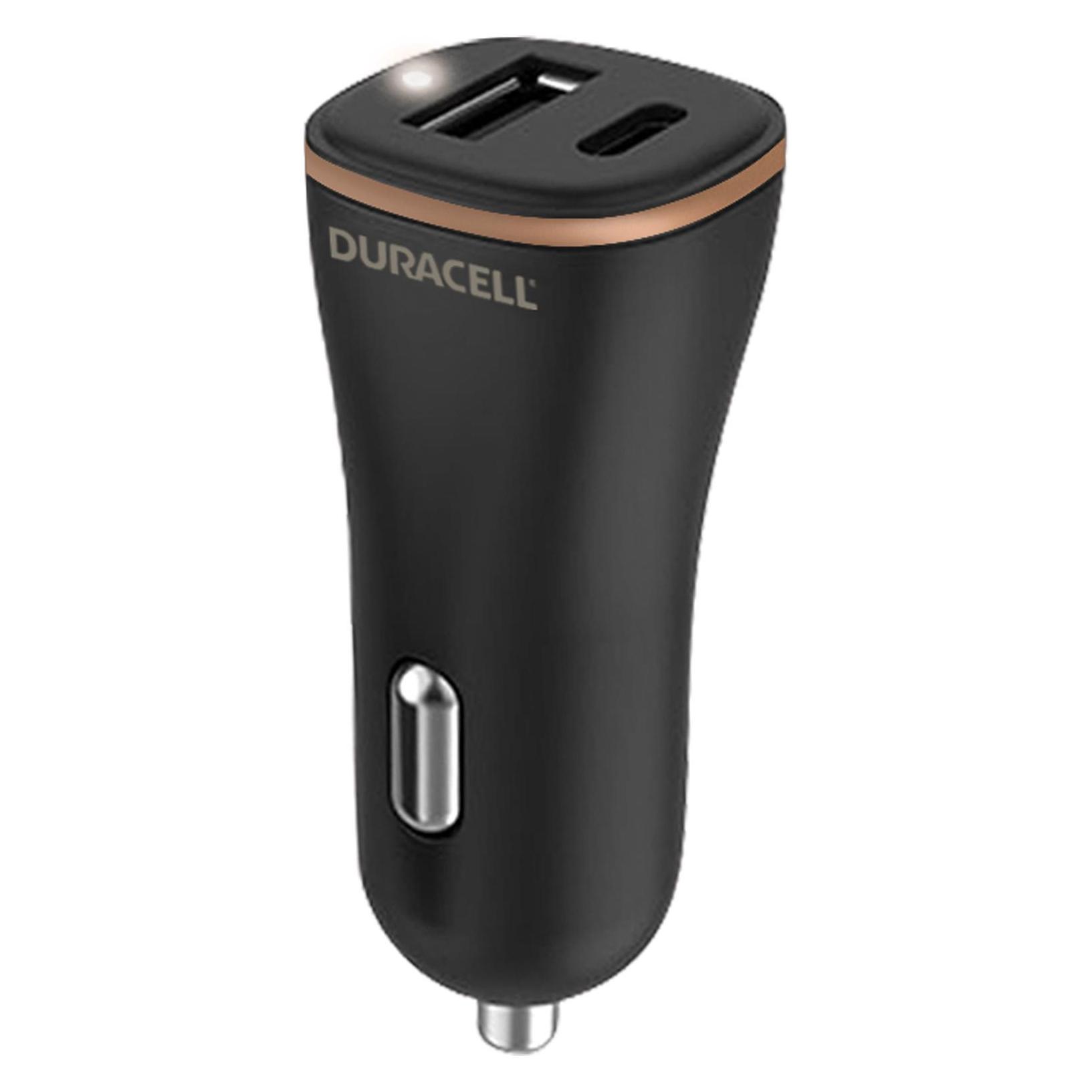 Duracell Car Charger USB, USB-C 27W (Black) (DR6026A)