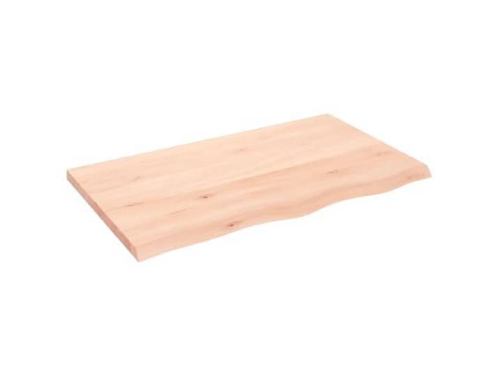 NKOPPFG Tischplatte 100x60 cm Massivholz Eiche Unbehandelt Naturkante, Handgefertigt, DIY Tischplatte, Vielseitig Kombinierbar