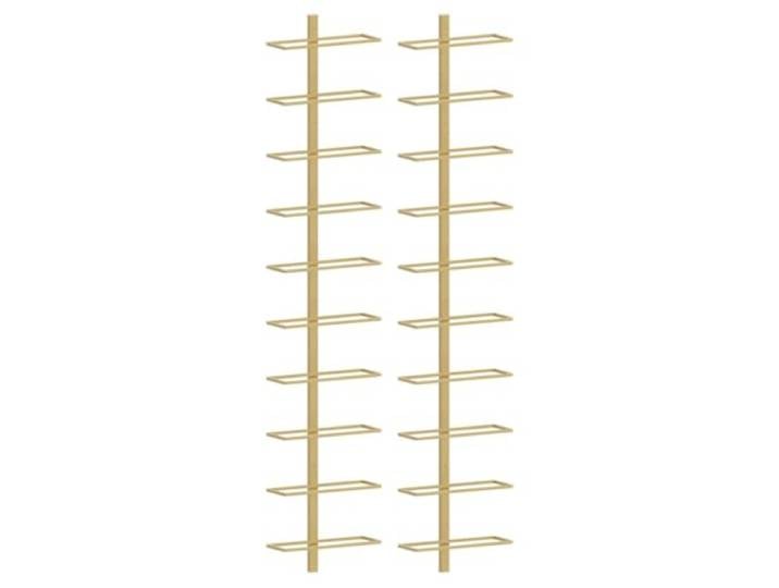 Makastle Wand-Weinregal 2er-Set Golden Metall 10 Flaschen