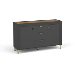 KOMMODE Monta mit 2 Türen und 3 Schubladen, Schwarz