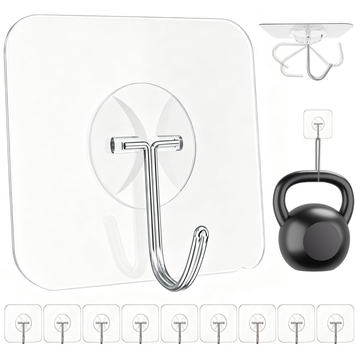 Omgoods Stevige Zelfklevende Wandhaak - 10 stuks
