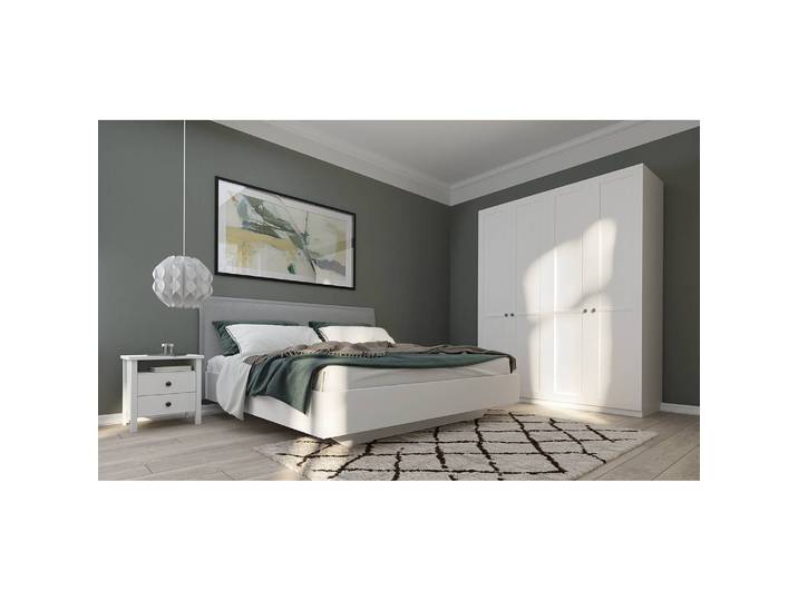 Drehtürenschrank country 181 x 222cm Weiß/Alpinweiß Basic