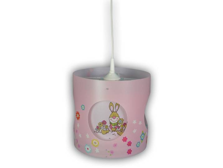 NIERMANN Hängeleuchte Bungee Bunny, Kinderlampe, Kinderzimmer , bunt, 1, Ø 25cm H: 27cm, 1 Stk., Leuchten, Der innere Lampenschrim dreht sich sobald das Licht eingeschaltet ist, Hängeleuchte