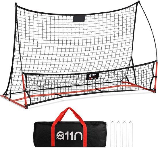 Famanu Rebounder Trainingsnetz - 2-in-1 Doppelseitig - 7ft x 5ft - Rot