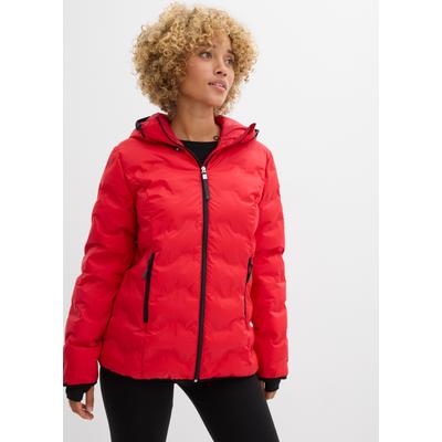 Funktionsjacke BONPRIX, Damen, Gr. 50, rot (salsarot), Steppware, Obermaterial: 100% Polyamid. Futter: 100% Polyester. Wattierung: 100% Polyester, bequem hüftbedeckend, Rippbündchen mit Daumenlöchern, Jacken Funktionsjacke, wasserdicht, mit...