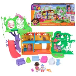 Spin Master 6073669 (20153008) - Dora - Der Regenwald Casita Spielset inkl. Dora & Affe Boots Figur, 3 Sound-Einstellungen: Deutsch, Spanisch oder nur Geräusche