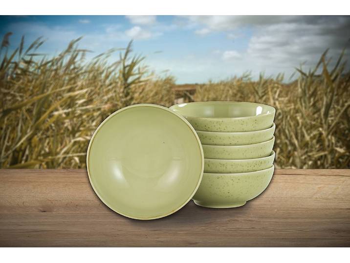 Müslischalen Nature Collection 6er-Set Ø 17cm Grün/Hellgrün