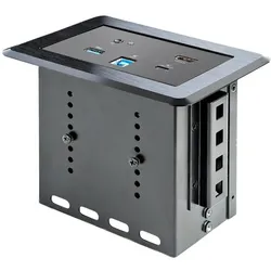 StarTech Konferenztisch-Konnektivitätsbox mit Laptop-Docking - 4K HDMI - USB-C / USB-A PD - Konf (USB-C, 1 Port), Dockingstation + USB Hub, Schwarz
