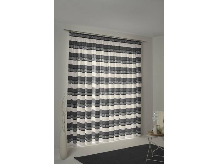 Vorhang WIRTH Menorca Gr. 3, grau, B:135cm H:225cm, Baumwolle, Polyester, Gardinen, Vorhang