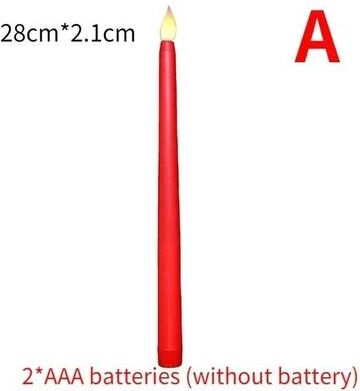 Uplifted Finds Long Flameless LED Taper Candles Battery Operated Pointed Flickering Lights For Christmas Church Decor a red 4 Pcs