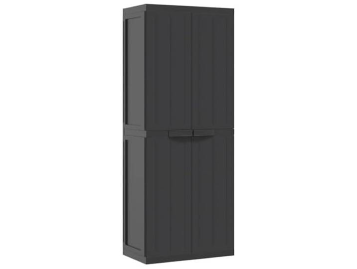 Aufbewahrungsschrank für den Außenbereich, Garten, Schwarz, 65 x 37 x 165 Verstellbares Regal - Abschließbar - Wetterfest - Balkon und Terrasse