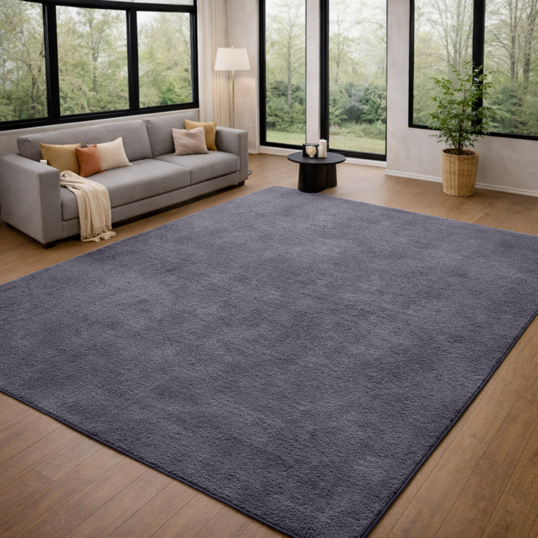 Fairmont Park Solid Color Machine Tufted Pashmina Area Rug. Grey Rectangle 160 x 230 cm