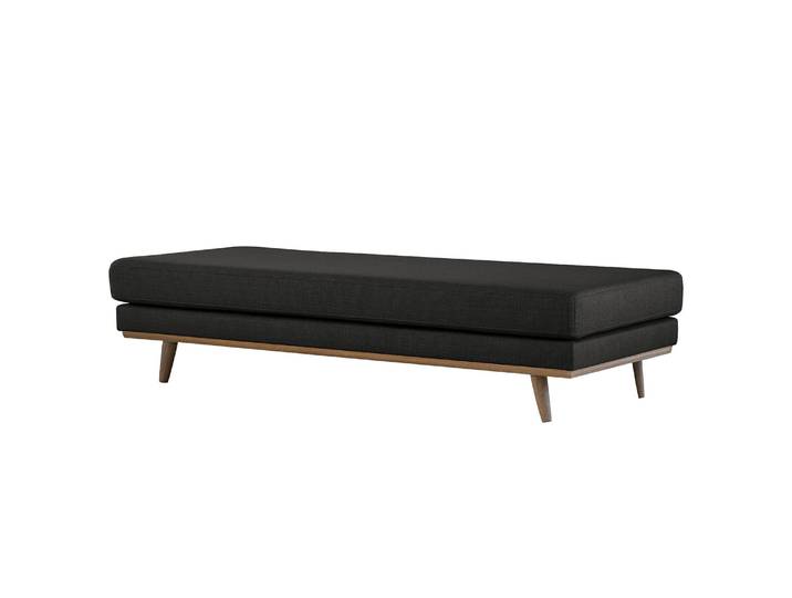 Banc capitonné 180 x 43 x 81cm Noir/Noir Tissu structuré Otrera: Noir