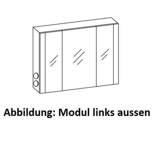 Artiqua LED-Spiegelschrank , Graphit Struktur quer, 071-SET-2-92-LA-401 071-SET-2-92-LA-401
