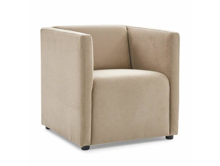 Calizza Interiors Grivola Sessel - Flachgewebe in Samt-Optik multiCOLOR 1048 sand Modern, Zeitlos
