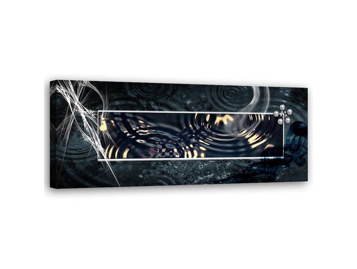 Feeby Wandbild geometrische abstraktion, Grau, Abstrakt, Rechteckig, 90x30 cm, Bilder & Rahmen, Bilder, Leinwandbilder