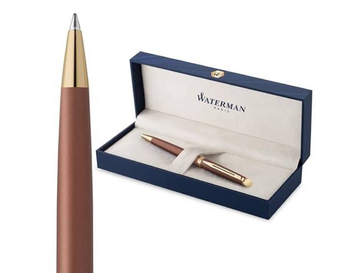 Waterman Hémisphère Stylo bille L'édition discrète Rouge Cuivre Pointe moyenne Encre bleue Coffret cadeau