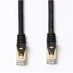 D2 Diffusion C ble RJ45 droit couleur noir - 5m S/STP Cat 8 avec snagless et connecteurs en o (S/STP, 5 m), Netzwerkkabel