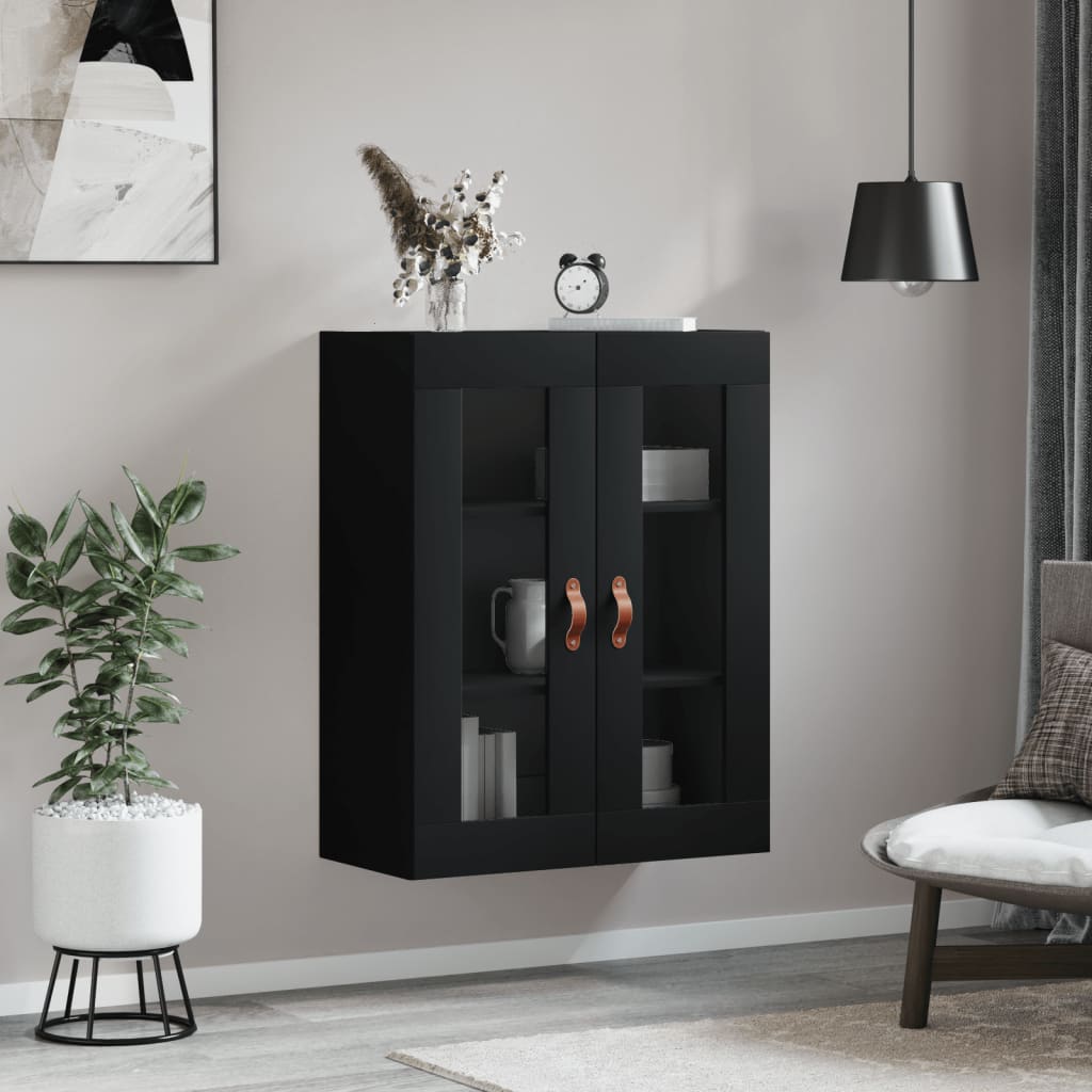 vidaXL Armario de pared negro 69,5x34x90 cm Negro