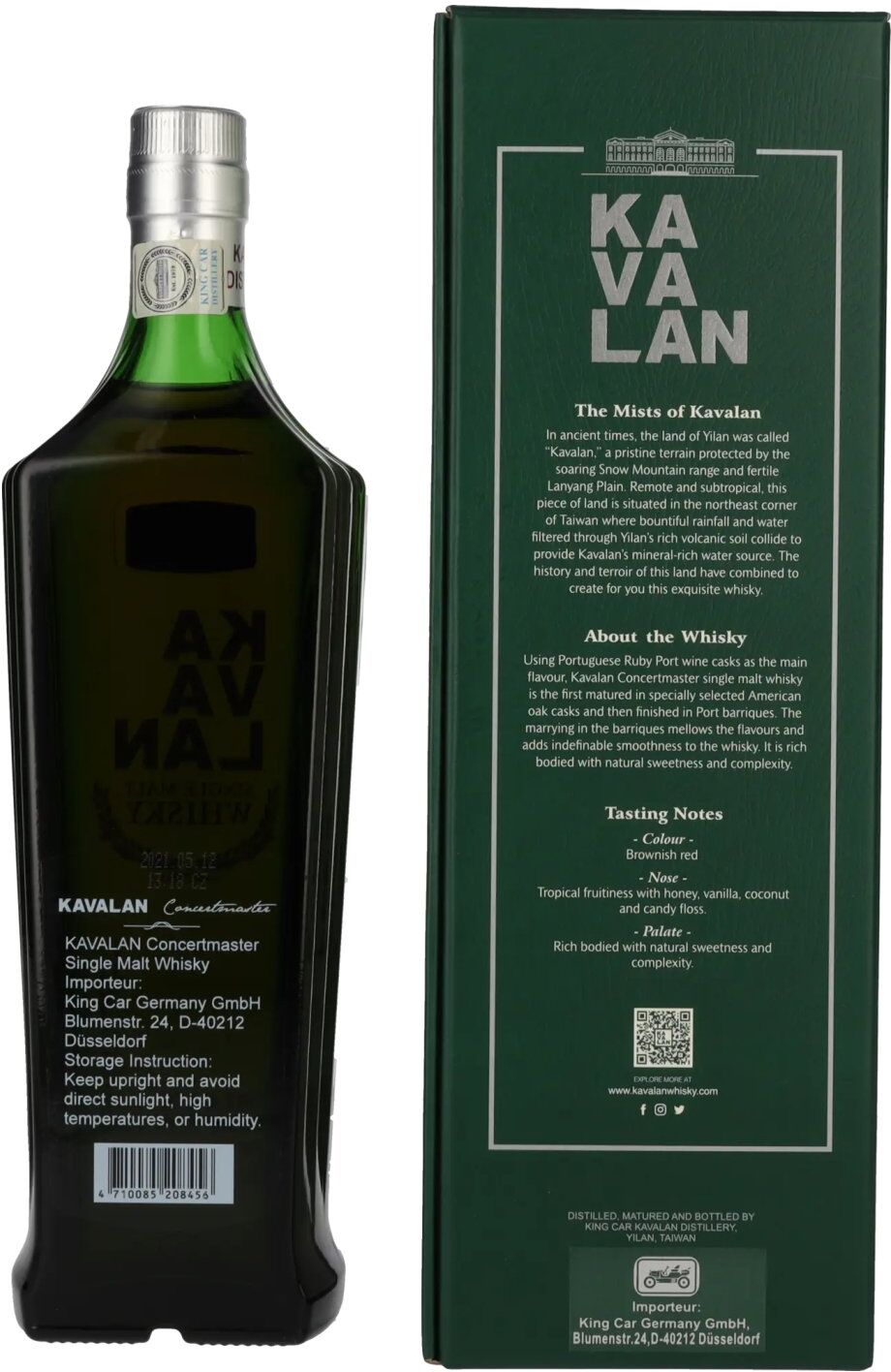 Kavalan Whisky Kavalan CONCERTMASTER Port Cask Finish Single Malt Whisky 40% Vol. 0,7l in Geschenkbox