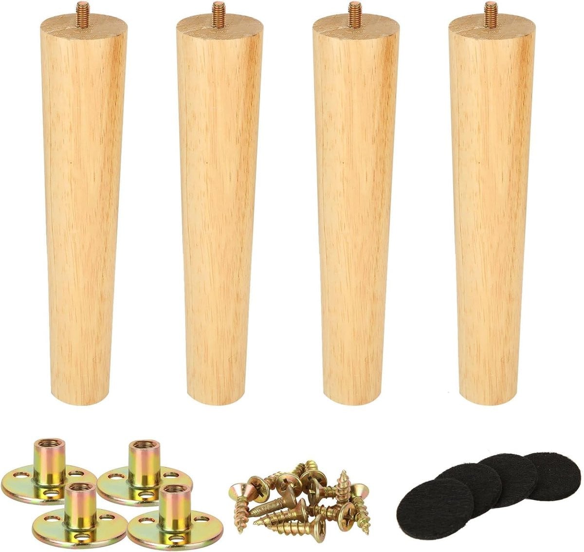 Set van 4 houten bankpoten van 25 cm voor meubels en decoratie