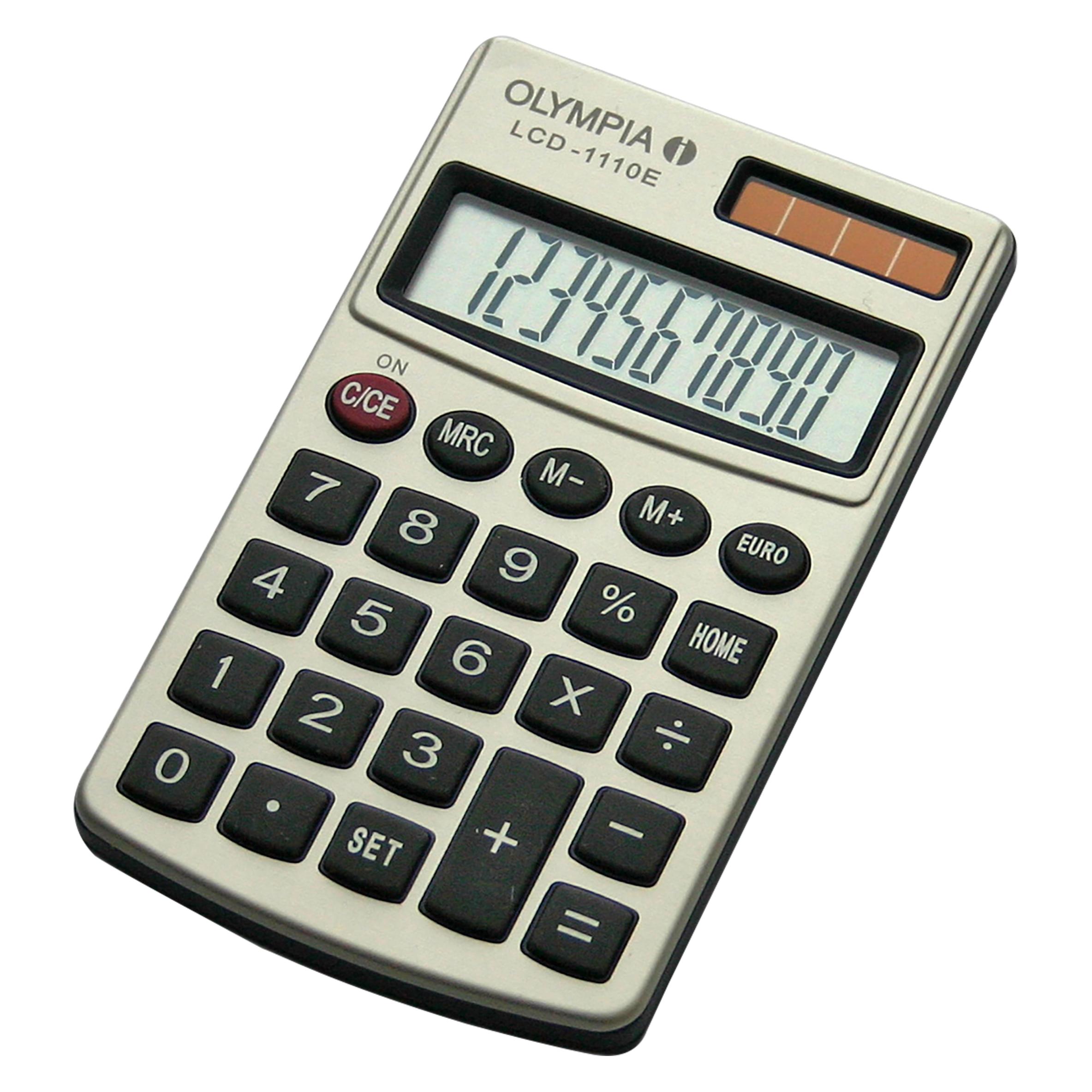 Olympia Taschenrechner Modell LCD 1110 E (Batteriebetrieb, Solarenergie) (941901004)