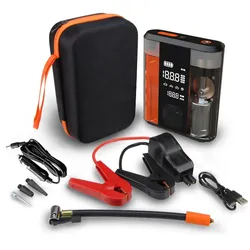 KfZ Starthilfe 800A inkl. Powerbank 8800mAh mit Kompressor 150PSI und Reifenpumpe