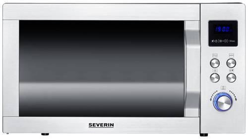 Severin MW 7777 Mikrowelle Edelstahl, Schwarz (matt) 900W Grillfunktion