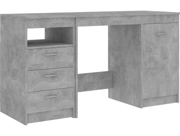 vidaXL Schreibtisch Betongrau 140x50x76 cm Holzwerkstoff
