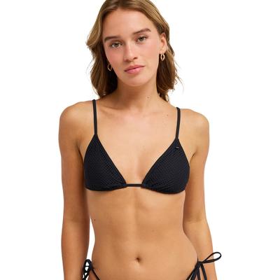 Triangel-Bikini-Top ROXY "Roxy Island Tiki Tri", Damen, Gr. L, schwarz (anthrazit), Obermaterial: 87% Nylon, 13% Elasthan., Bikini-Oberteile