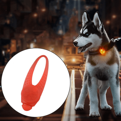 Inspired Deals LED Pet Safety Collar Light Waterproof Silicone Pendant For Night Walking Dogs red