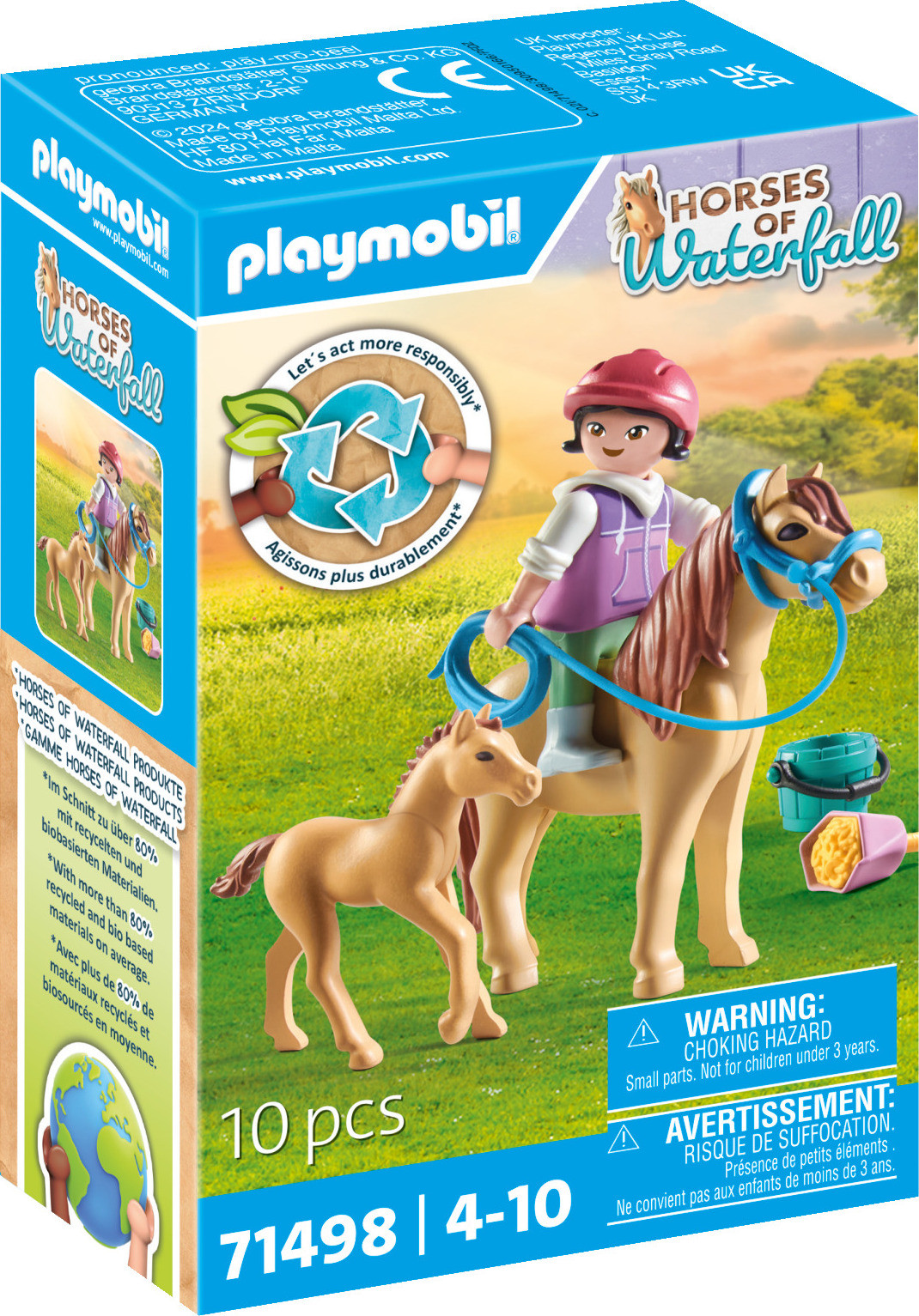 Playmobil Paarden bij de Waterval 71498: Kind met pony en veulen