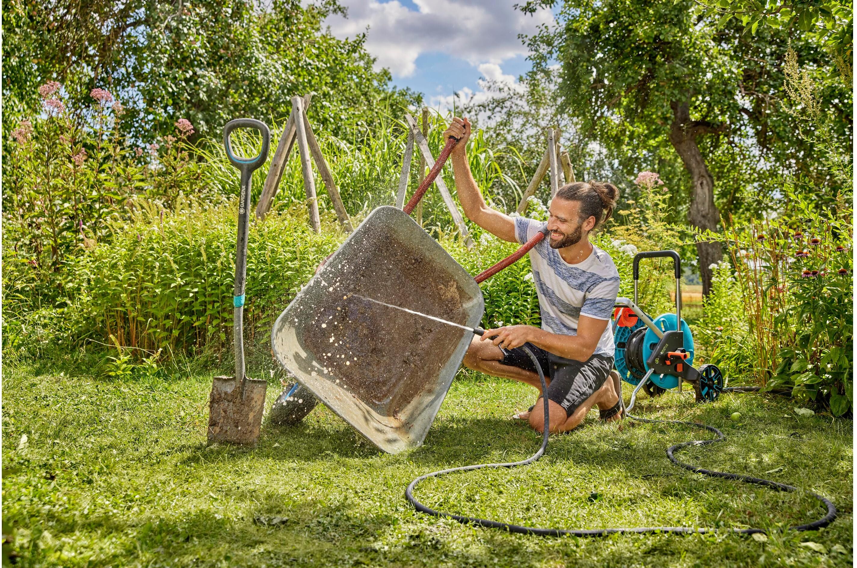 Gartenschlauch GARDENA "Textilschlauch Liano", grau, Schläuche, Gartenschlauch grau Einheitsgröße