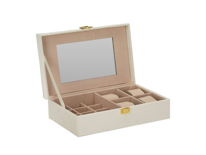 Schmuckkästchen mit Spiegel weiss/beige