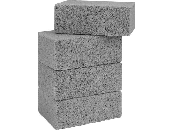 Krumble Schoonmaak steen voor barbecue - Schuursteen - Schoonmaken - Reinigen - Schoonmaaksteen - BBQ reiniging - Reinigingsblok - Barbecue schoonmaken - Set van 4 - 7 x 10 x 4 cm - Grijs