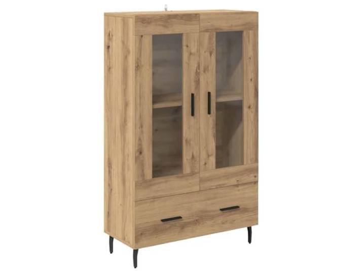 Highboard Artisan-Eiche 69,5 x 31 x 115 cm Holzwerkstoff Schubladen, Scharniertüren, Metallfüße, mattes Finish, abriebbeständig, Wohnzimmer, Bücher, Dekoration, Geschirr