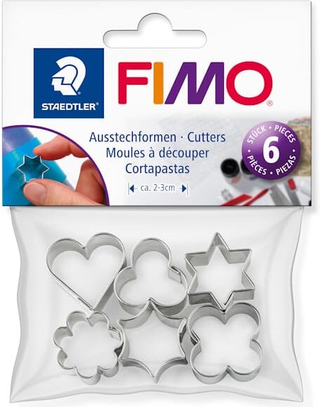 Fimo Acces Metal Forme Ã 2Cm 6 Ass/Bk