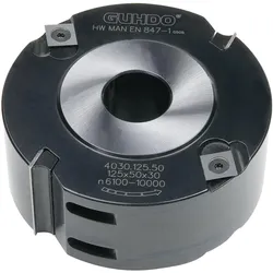 Magni, Zubehör Maschine, GUHDO HW Wendeplatten 125x50x30 mm Falzmesserkopf Z2+V4 Made in Germany