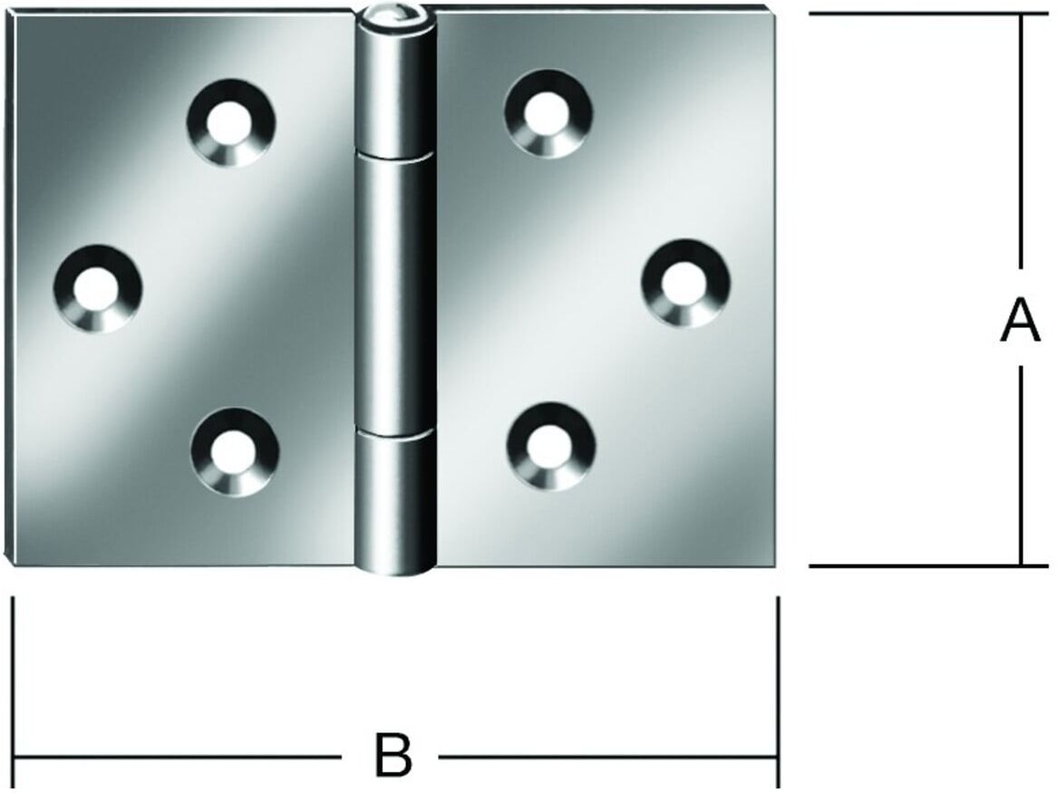 VORMANN Tür-Scharnier breit,B90xH60mm gerollt Edelstahl,rostfrei (010504060)