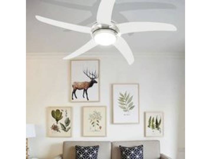 Bon905606 Ventilateur de plafond Ventilateur Au Plafond Silencieux orné avec lampe - 128 cm Blanc Meilleur